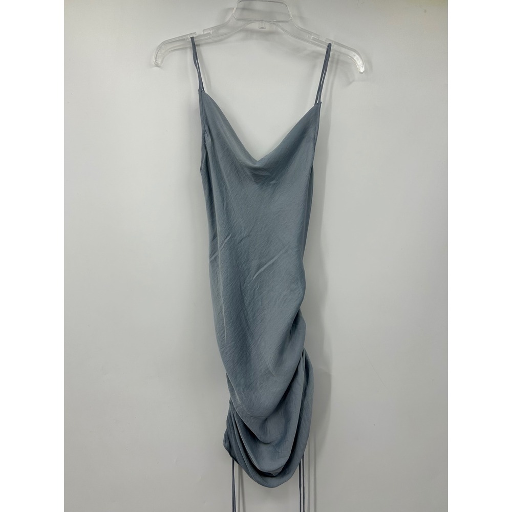 Intimately Free People Ruched Cowl Neck Slip Dress Slate Blue Small